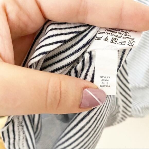 J.Crew striped ruffle shoulders mini dress sz S - Picture 6 of 7